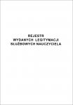 Rejestr wydanych legitymacji służbowych nauczyciela