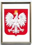 Godło Herb Polski - oprawa drewniana - złota