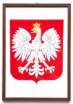 Godło Herb Polski - oprawa drewniana - brązowa