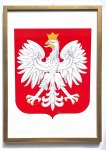 Godło Herb Polski - oprawa drewniana - złota