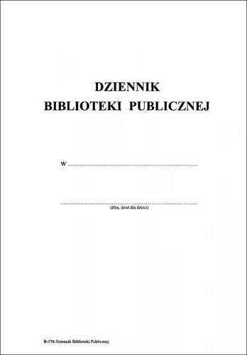 B-176 Dziennik biblioteki publicznej
