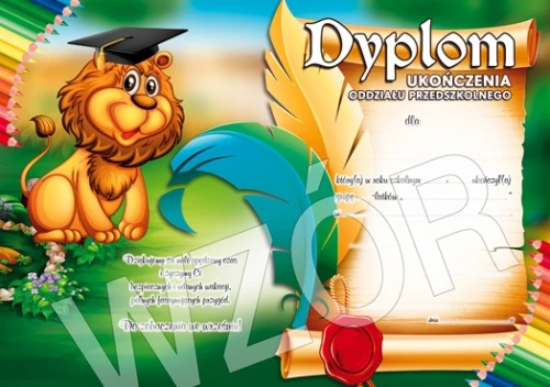 Dyplom ukończenia oddziału przedszkolnego - DS20