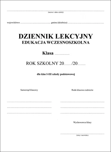 I/2a Dziennik lekcyjny edukacja wczesnoszkolna